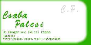 csaba palcsi business card